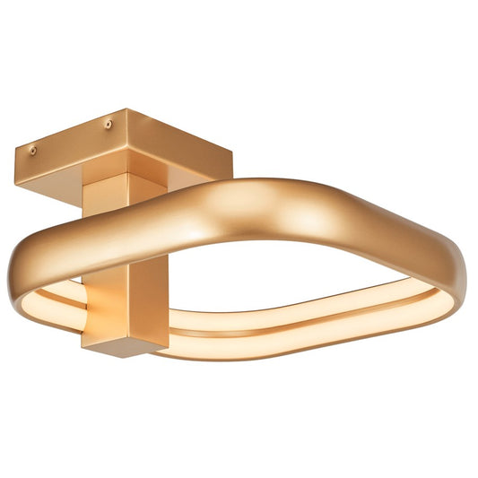 Abra Lighting Rave 1Lt Dual LED Square Semi-Flushmount, Gold - 30086FM-GLD-RAVE