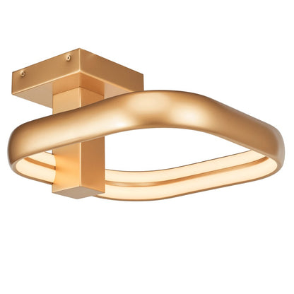 Abra Lighting Rave 1 Light Dual LED Square Semi-Flushmount, Gold