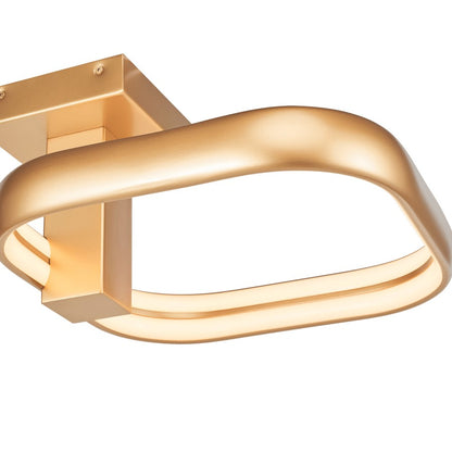 Abra Lighting Rave 1 Light Dual LED Square Semi-Flushmount, Gold