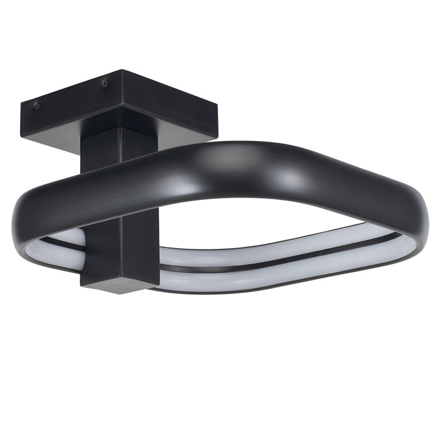 Abra Lighting Rave 1 Light Dual LED Square Semi-Flushmount, Black