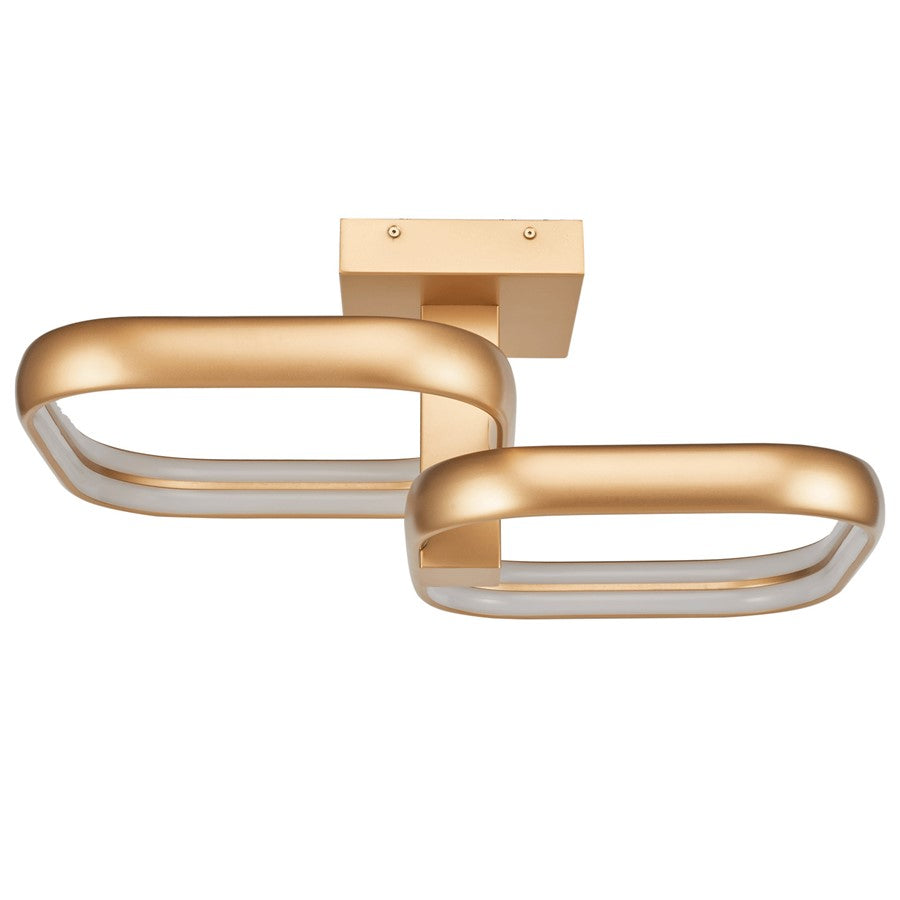 Abra Lighting Rave 2 Light LED Twin Square Semi-Flushmount, Gold