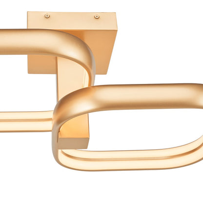 Abra Lighting Rave 2 Light LED Twin Square Semi-Flushmount, Gold