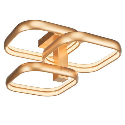 Abra Lighting Rave 3 Light Dual LED Triple SQ Semi-Flush, Gold