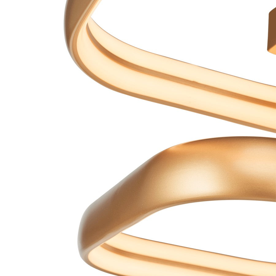 Abra Lighting Rave 3 Light Dual LED Triple SQ Semi-Flush, Gold