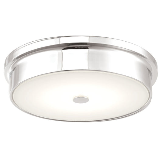 Abra Lighting Spark 1 Light 12" Opal Glass Flushmount, Chrome - 30097FM-CH-SPARK