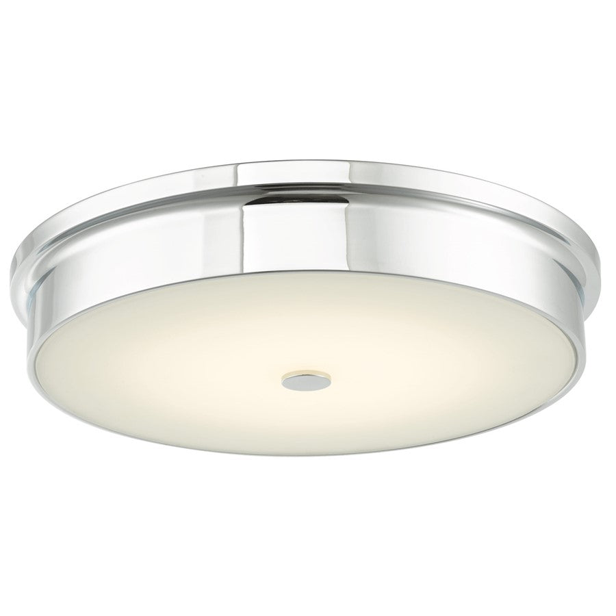 Abra Lighting Spark 1 Light 15" Opal Glass Flushmount, Chrome - 30098FM-CH-SPARK