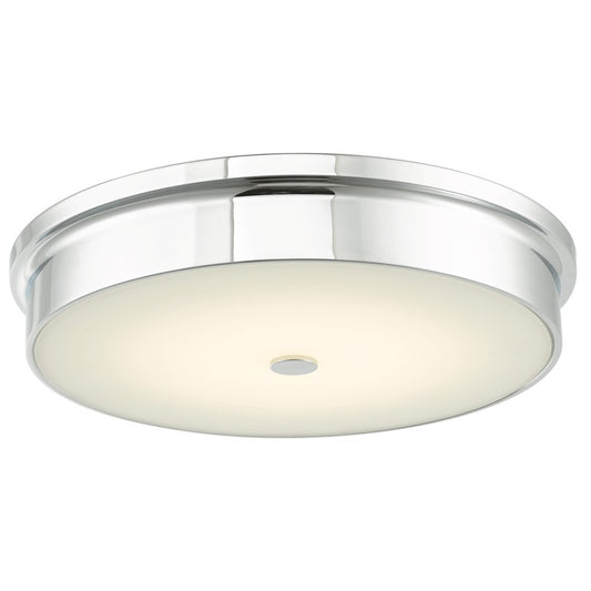 Abra Lighting Spark 1 Light 15" Opal Glass Flushmount, Chrome - 30098FM-CH-SPARK