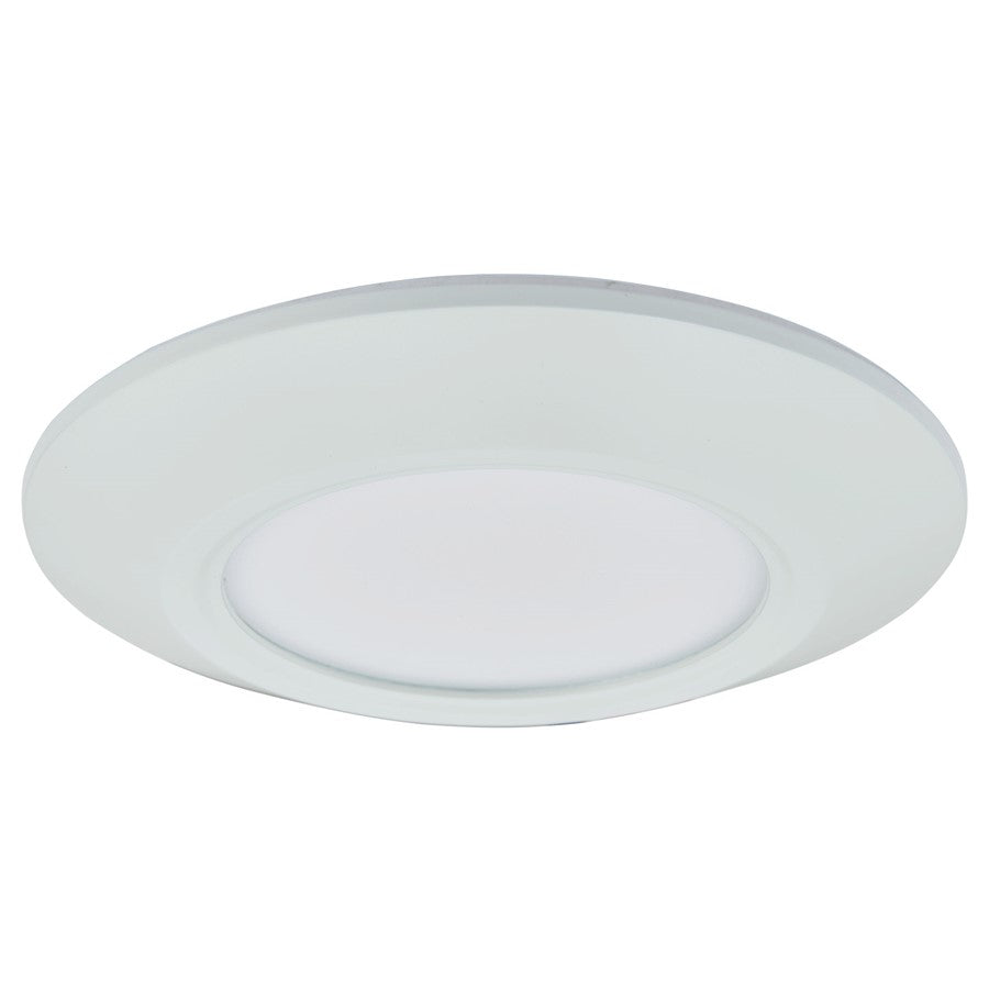 Abra Lighting Button 1 Light Low Profile Flushmount, White