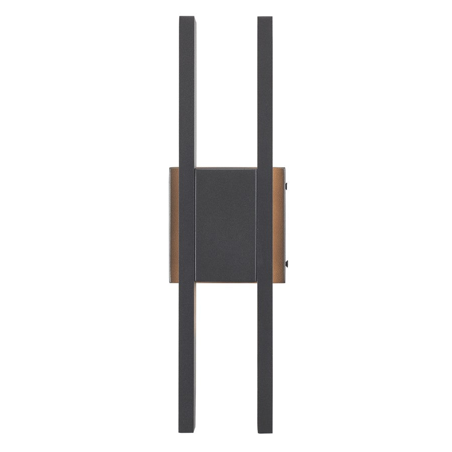 Abra Lighting Slate 2 Light 16" Twin Bar Wall Fixture, Black