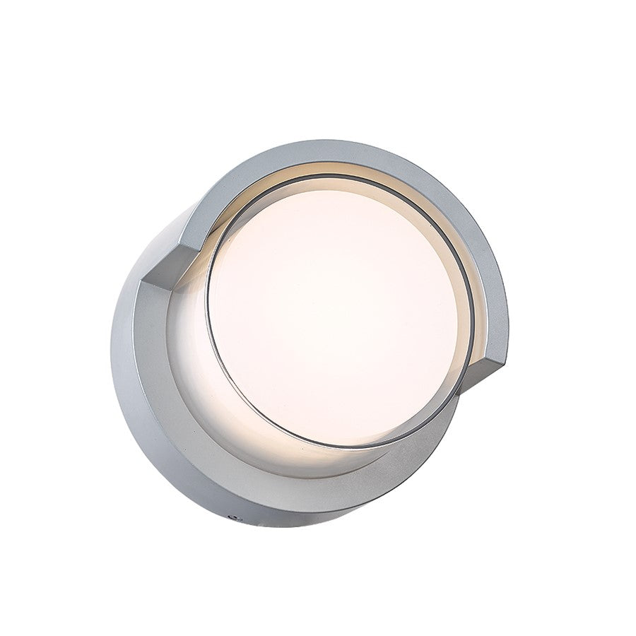 Abra Lighting Geo 1 Light Round Hooded Wall Sconce, Silica