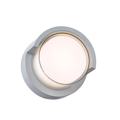 Abra Lighting Geo 1 Light Round Hooded Wall Sconce, Silica