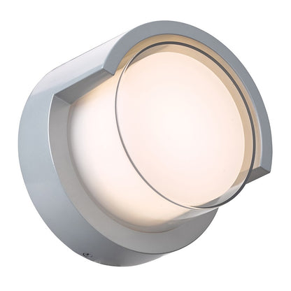 Abra Lighting Geo 1 Light Round Hooded Wall Sconce, Silica