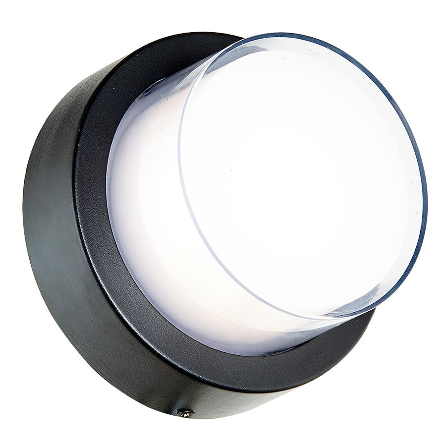 Abra Lighting Geo 1Lt Round Wet Location Wall Sconce, Black - 50022ODW-MB-GEO