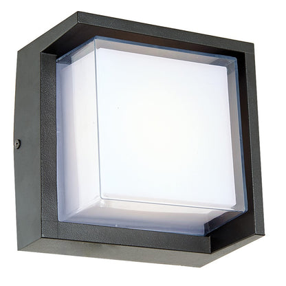 Abra Lighting Geo 1Lt Square Hooded Wall Sconce, Black - 50023ODW-MB-GEO
