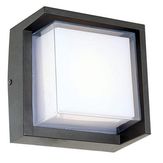 Abra Lighting Geo 1Lt Square Hooded Wall Sconce, Black - 50023ODW-MB-GEO