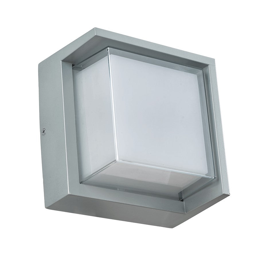 Abra Lighting Geo 1 Light Square Hooded Wall Sconce, Silica