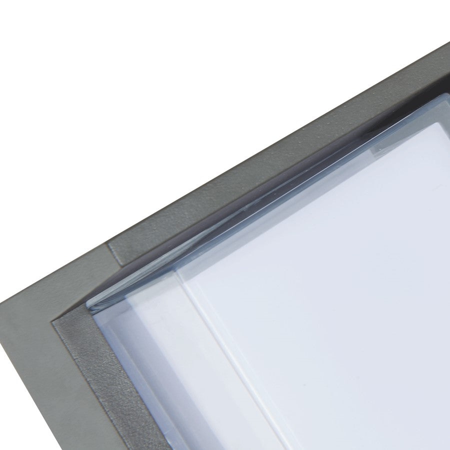 Abra Lighting Geo 1 Light Square Hooded Wall Sconce, Silica