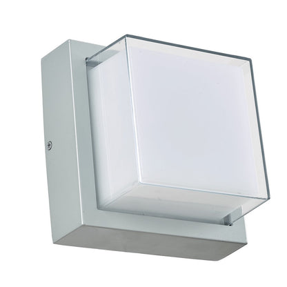Abra Lighting Geo 1 Light Square Wet Location Wall Sconce, Silica