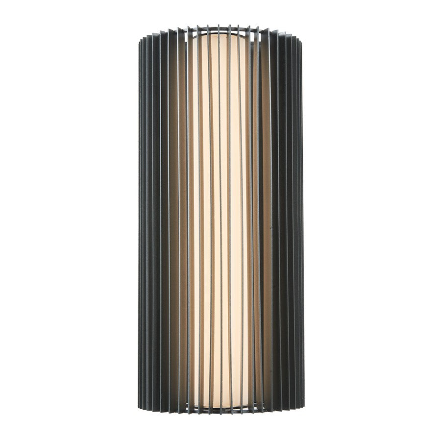 Abra Lighting Lava 1 Light 16" Ribbed Wall Fixture, Black - 50033ODW-MB-LAVA
