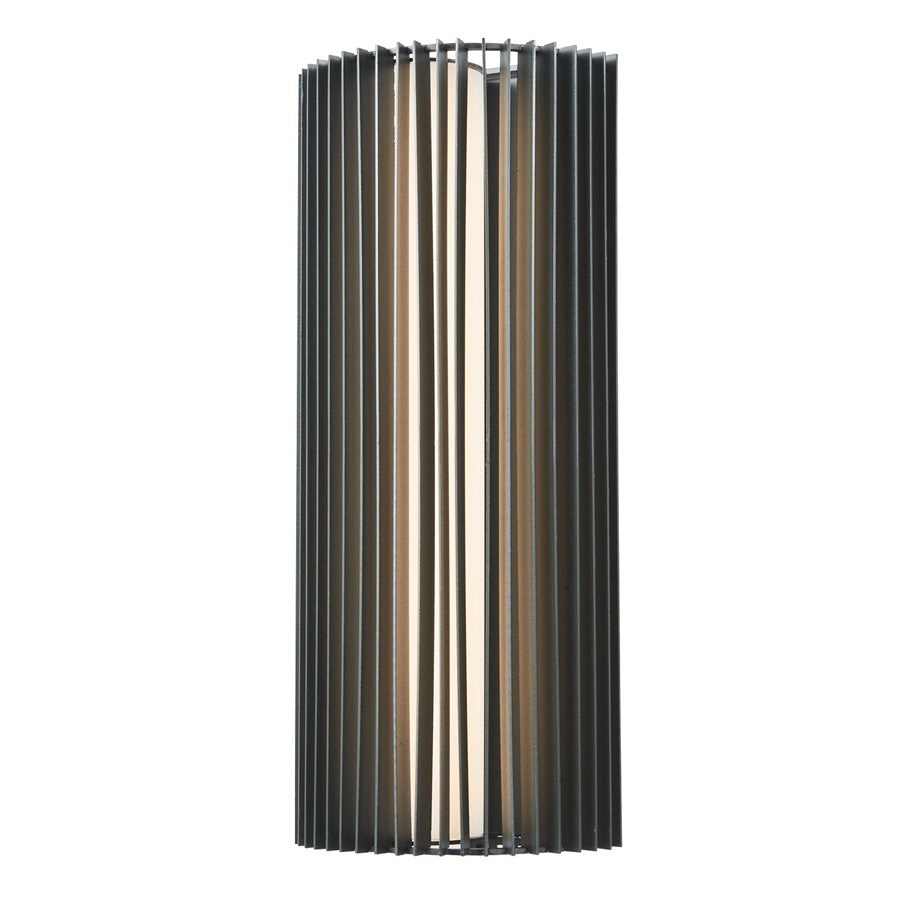 Abra Lighting Lava 1 Light 16" Ribbed Wall Fixture, Black