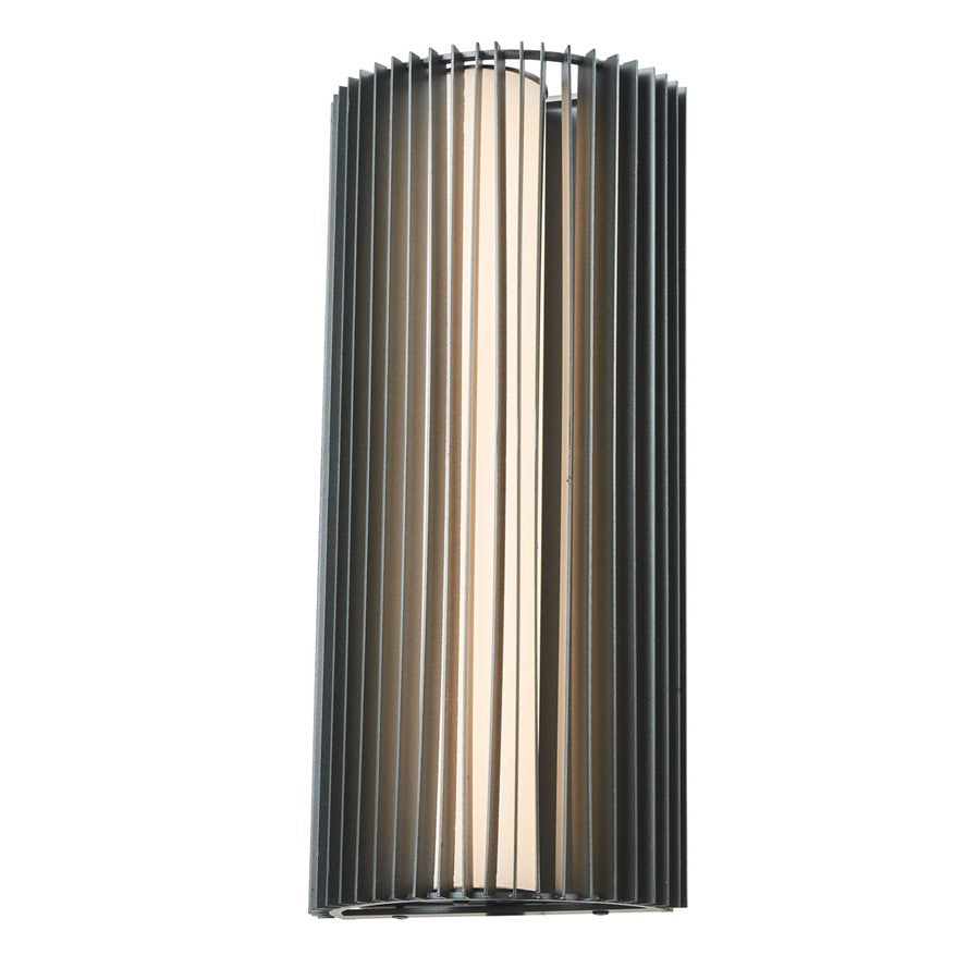 Abra Lighting Lava 1 Light 16" Ribbed Wall Fixture, Black
