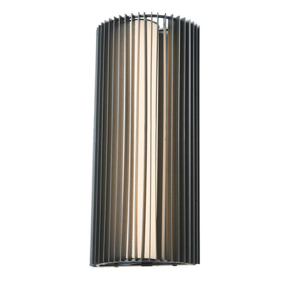 Abra Lighting Lava 1 Light 16" Ribbed Wall Fixture, Black