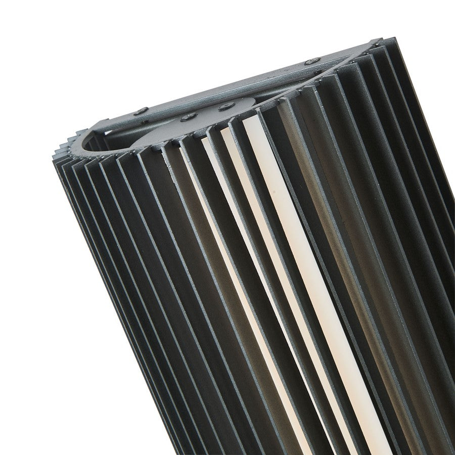 Abra Lighting Lava 1 Light 16" Ribbed Wall Fixture, Black