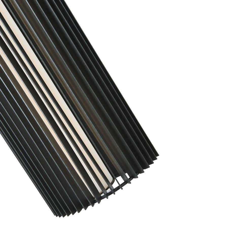 Abra Lighting Lava 1 Light 16" Ribbed Wall Fixture, Black