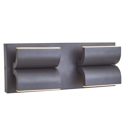 Abra Lighting Willow 4 Light Curved Aluminum Wall Light, Black