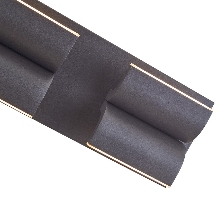 Abra Lighting Willow 4 Light Curved Aluminum Wall Light, Black