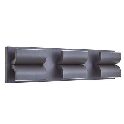 Abra Lighting Willow 6 Light Curved Aluminum Wall Light, Black