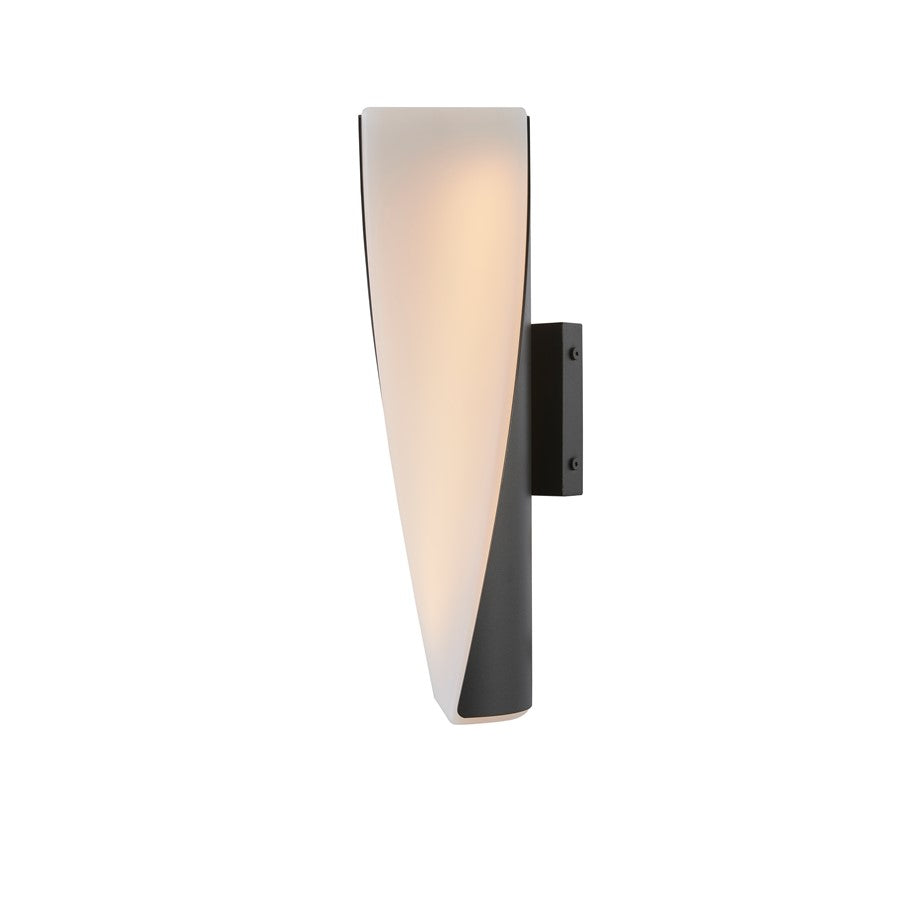 Abra Lighting Vortex 2 Light 15" Twirled Acrylic Wall Light, BK