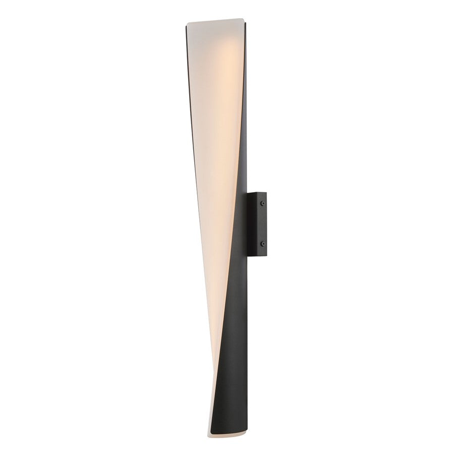 Abra Lighting Vortex 2 Light 28" Twirled Acrylic Wall Light, BK