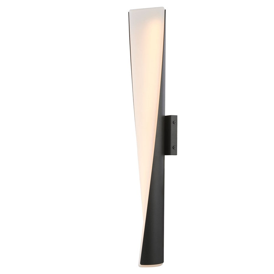 Abra Lighting Vortex 2 Light 28" Twirled Acrylic Wall Light, BK