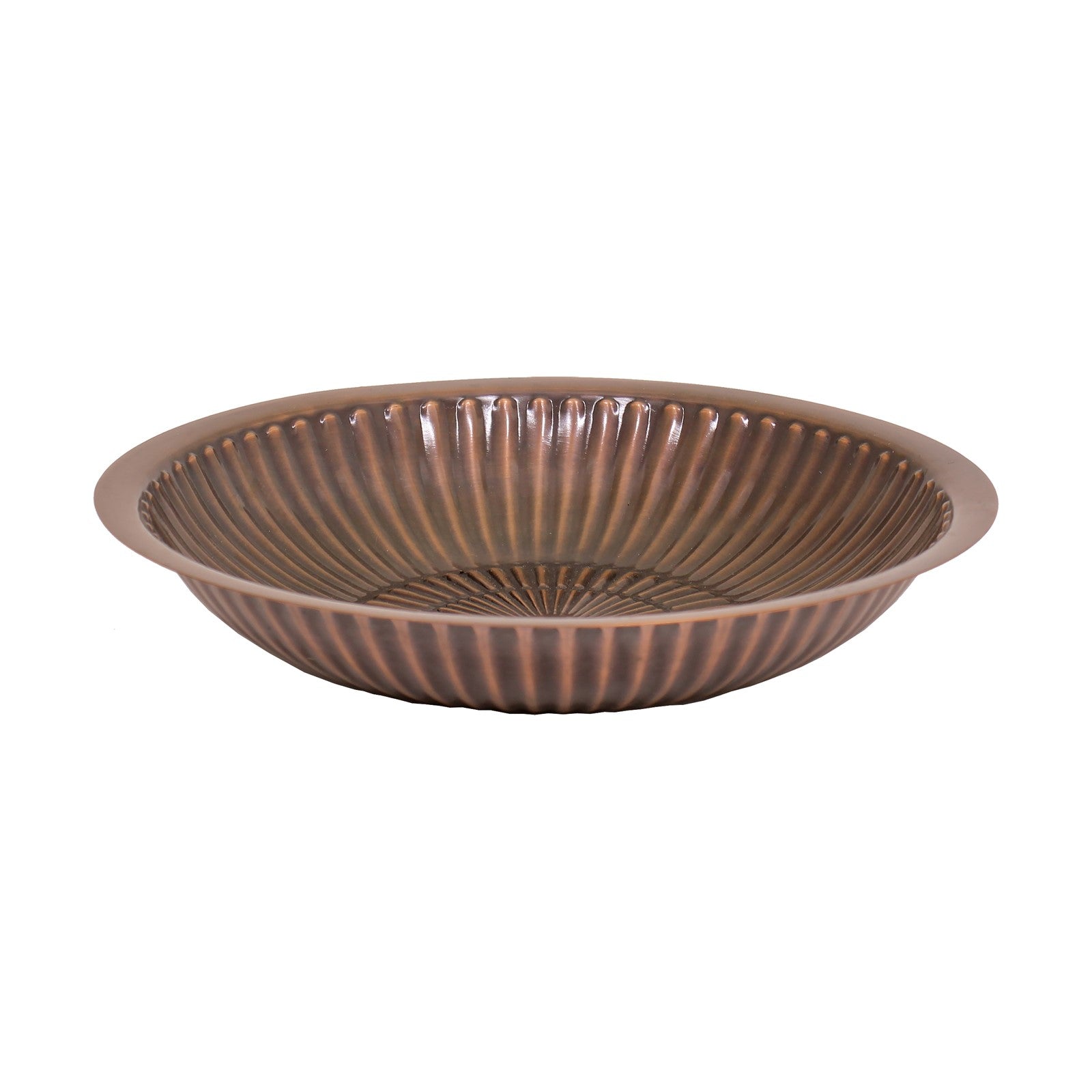 Achla Aster 14in Birdbath Bowl | Copper Plated Hammered Brass | Garden & Patio Bird Bath | 14 x 14 x 2.5 in | Model BB-21