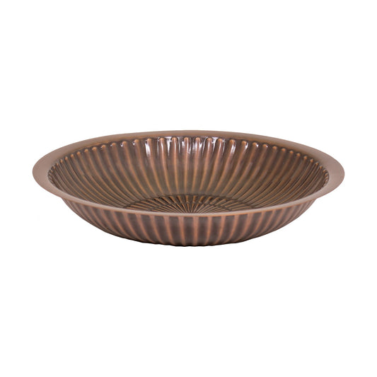 Achla Aster 14in Birdbath Bowl | Copper Plated Hammered Brass | Garden & Patio Bird Bath | 14 x 14 x 2.5 in | Model BB-21