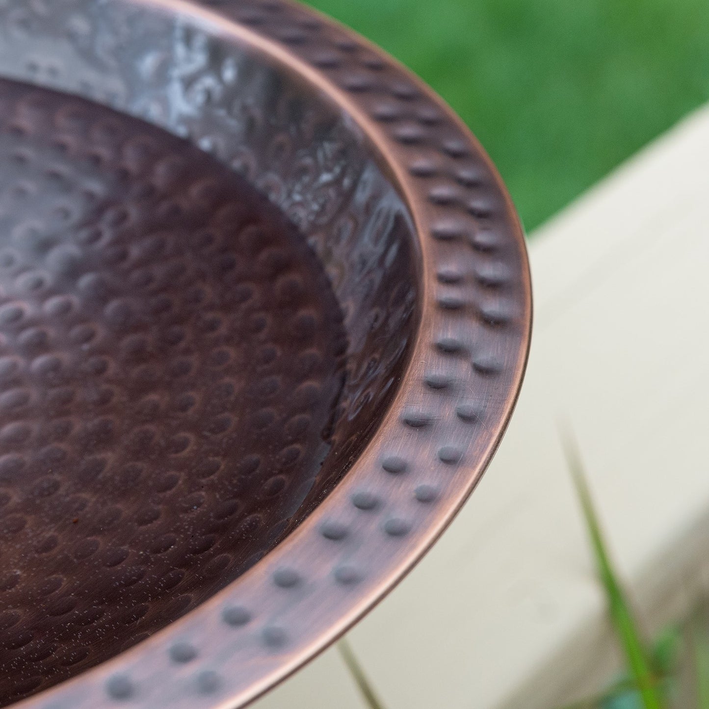 Achla Hammered Copper 14in Birdbath for 4x4 Post | Copper Plated Brass | Garden & Patio Bird Bath | 14 x 14 x 6.5 in | Model BBHC-14P