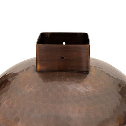 Achla Hammered Copper 14in Birdbath for 4x4 Post | Copper Plated Brass | Garden & Patio Bird Bath | 14 x 14 x 6.5 in | Model BBHC-14P