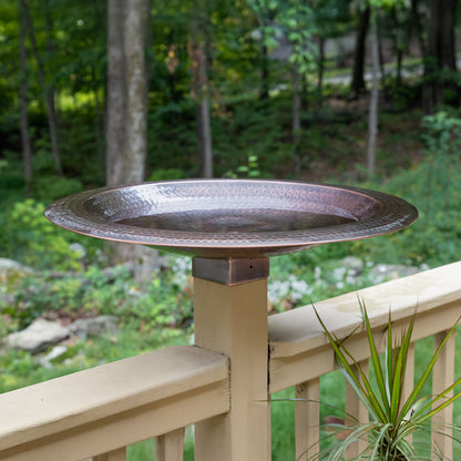 Achla Hammered Copper 23in Birdbath Bowl | Rustic Copper Plated Brass | Garden & Patio Bird Bath | 23 x 23 x 7.25 in | Model BBHC-23P