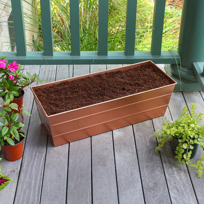 Achla Bloom Box Garden Growing Kit Medium Copper Planter | Galvanized Steel with Copper Plated Finish | Deck, Porch & Balcony | Model C-20C-WM-GK2