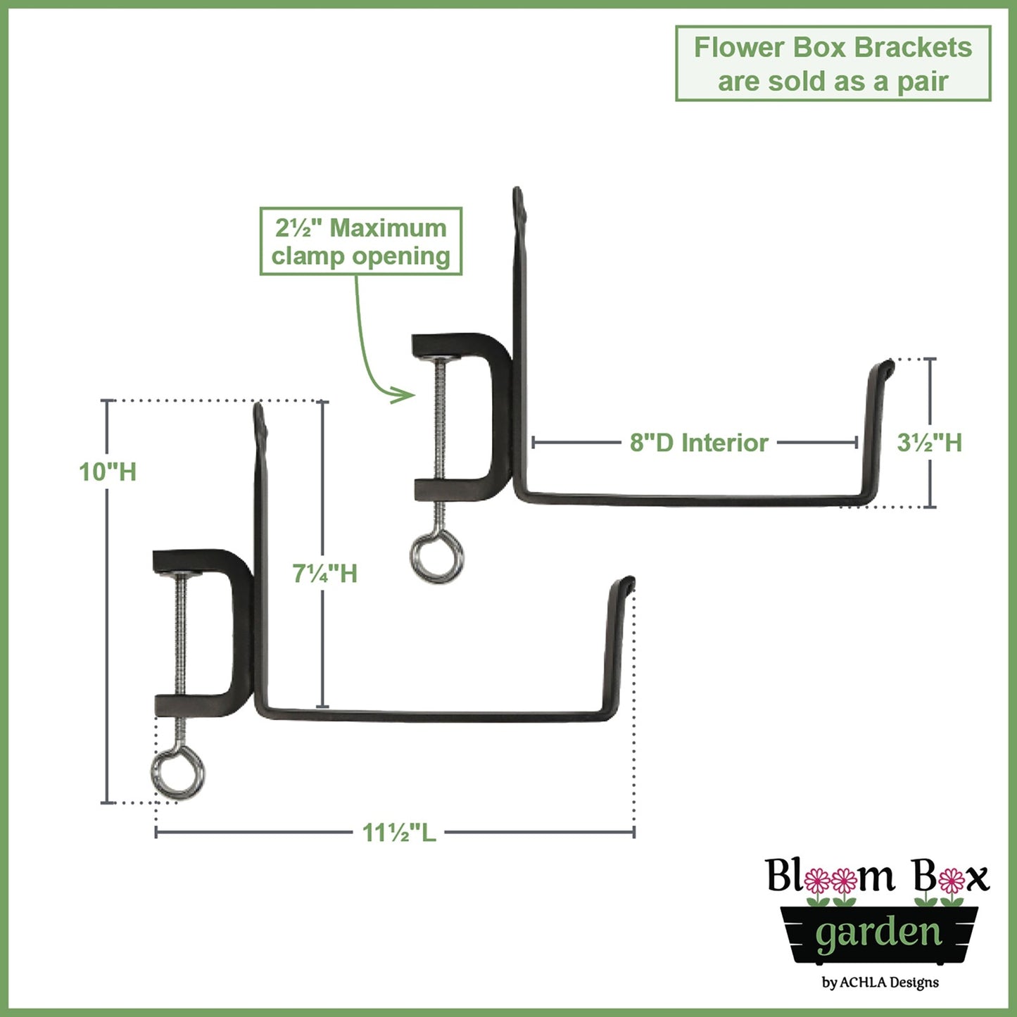 Achla Bloom Box Garden Growing Kit, Medium White | Galvanized Steel and Wrought Iron | Deck & Balcony Container Garden | Model C-20W-RM-GK2