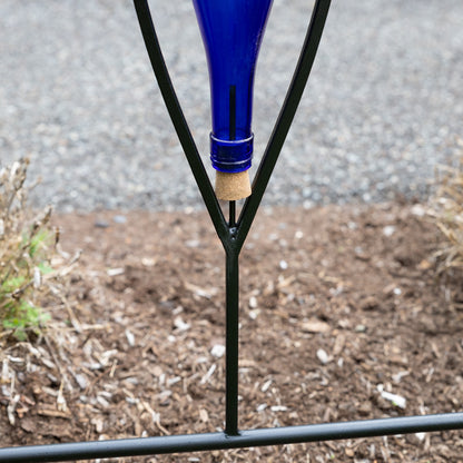 Achla Vinifera Fence Sections Pack of 2 | Wrought Iron Black Powdercoat | Outdoor Garden Border & Bottle Display | 46 x 33 in | Model DFS-48-2