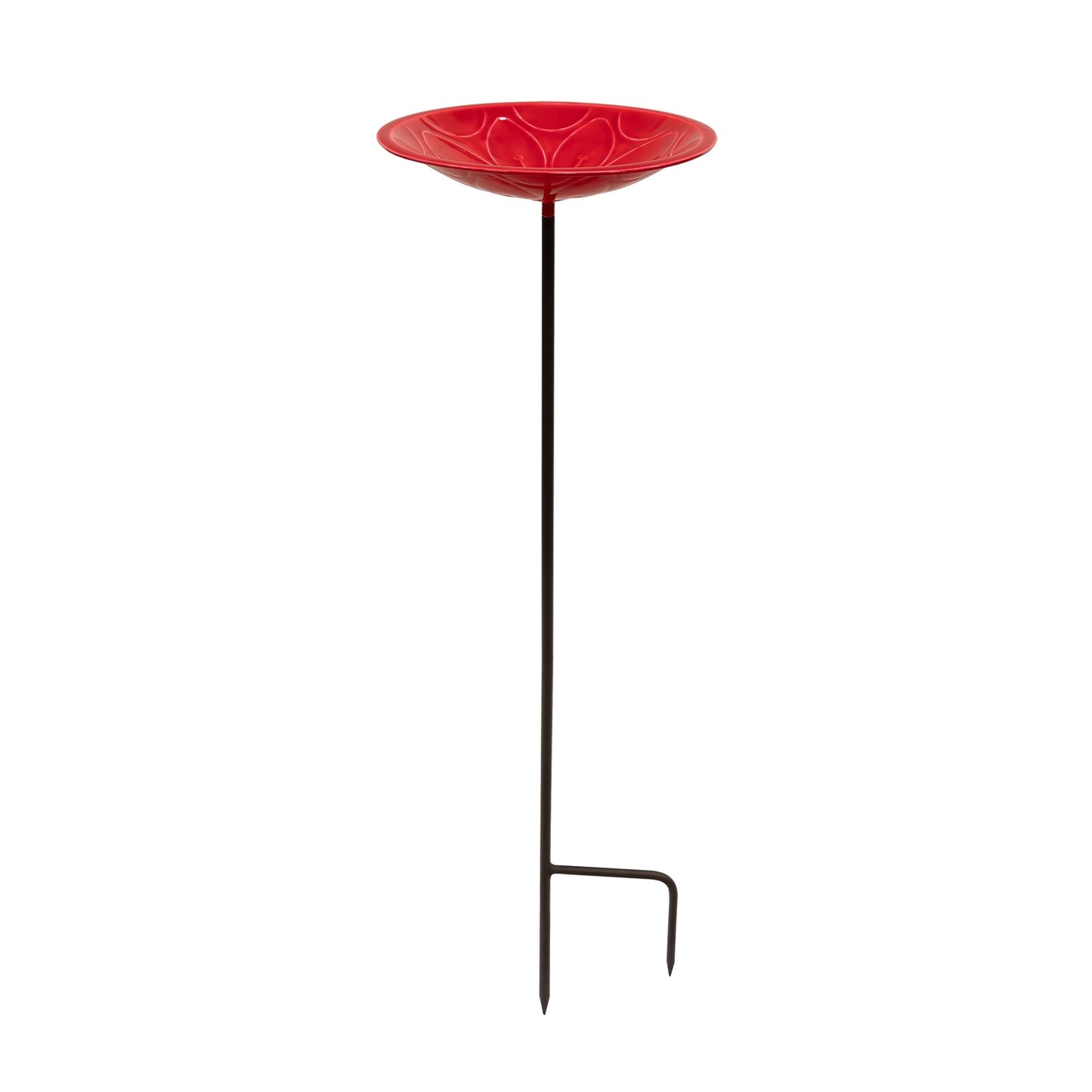 Achla Petunia Lolly 12in Birdbath with Stake | Petunia Pink Glass Enamel on Brass and Wrought Iron | Garden & Patio Bird Bath | 12 x 12 | Model EBB-02P-S
