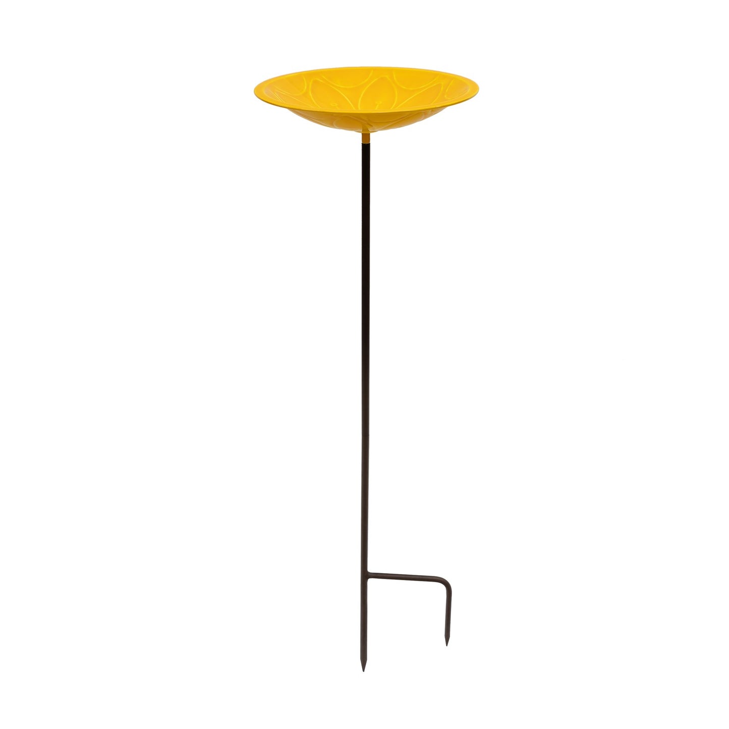 Achla Sunflower Lolly 12in Birdbath with Stake | Sunflower Yellow Glass Enamel on Brass and Wrought Iron | Garden & Patio Bird Bath | 12 | Model EBB-02Y-S
