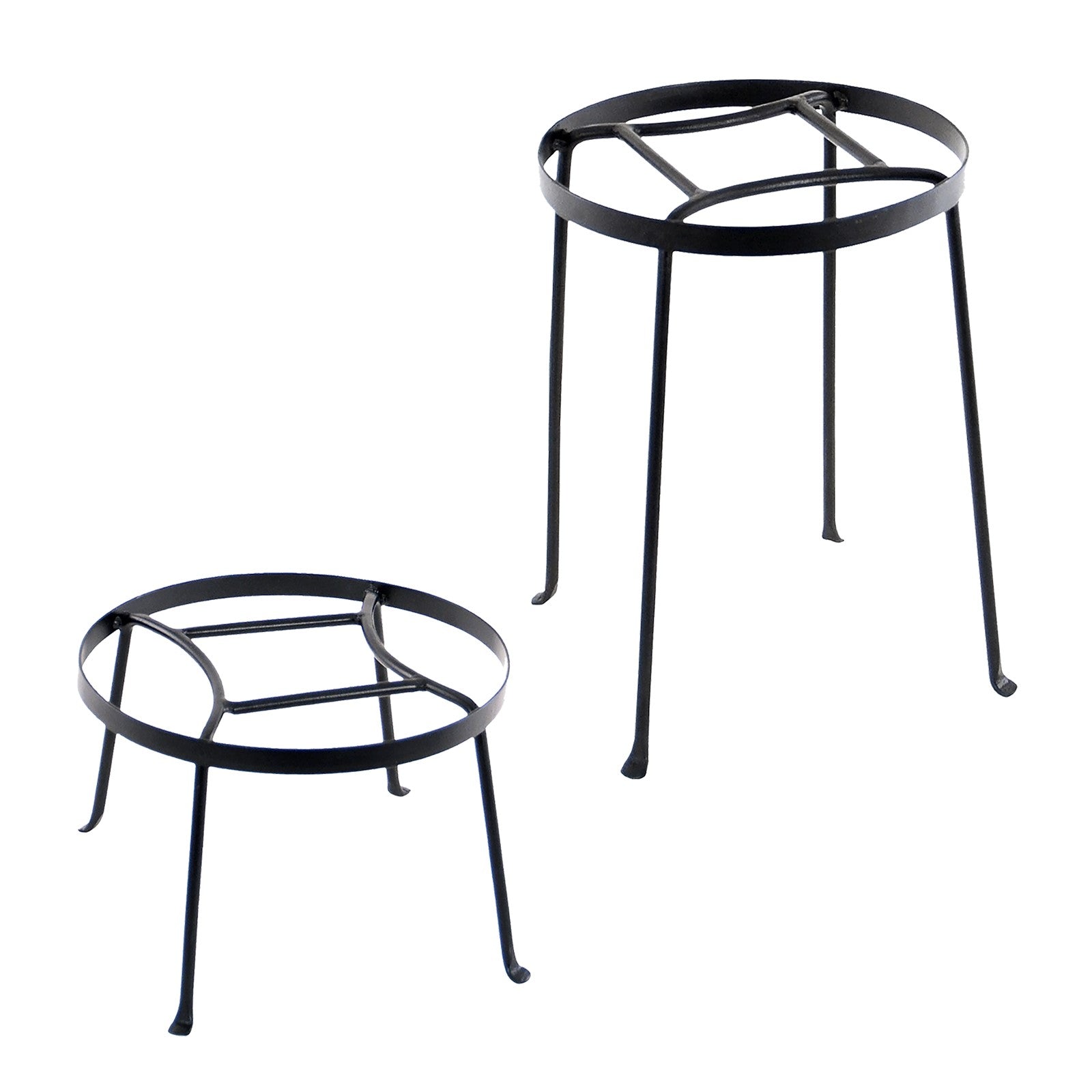 Achla Argyle Plant Stands Set of Two | Wrought Iron with Graphite Powdercoat Finish | Indoor & Outdoor Plant Display | 8in and 14in | Model FB-30-31