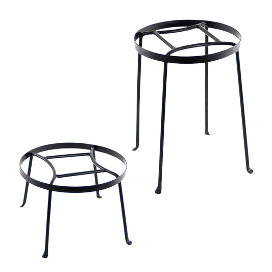 Achla Argyle Plant Stands Set of Two | Wrought Iron with Graphite Powdercoat Finish | Indoor & Outdoor Plant Display | 8in and 14in | Model FB-30-31