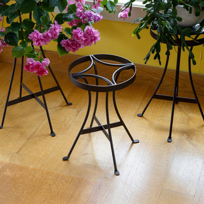 Achla Tara Plant Stands Set of Three | Wrought Iron with Roman Bronze Powdercoat Finish | Indoor & Outdoor Tiered Plant Display | 15 | Model FB-81-82-83