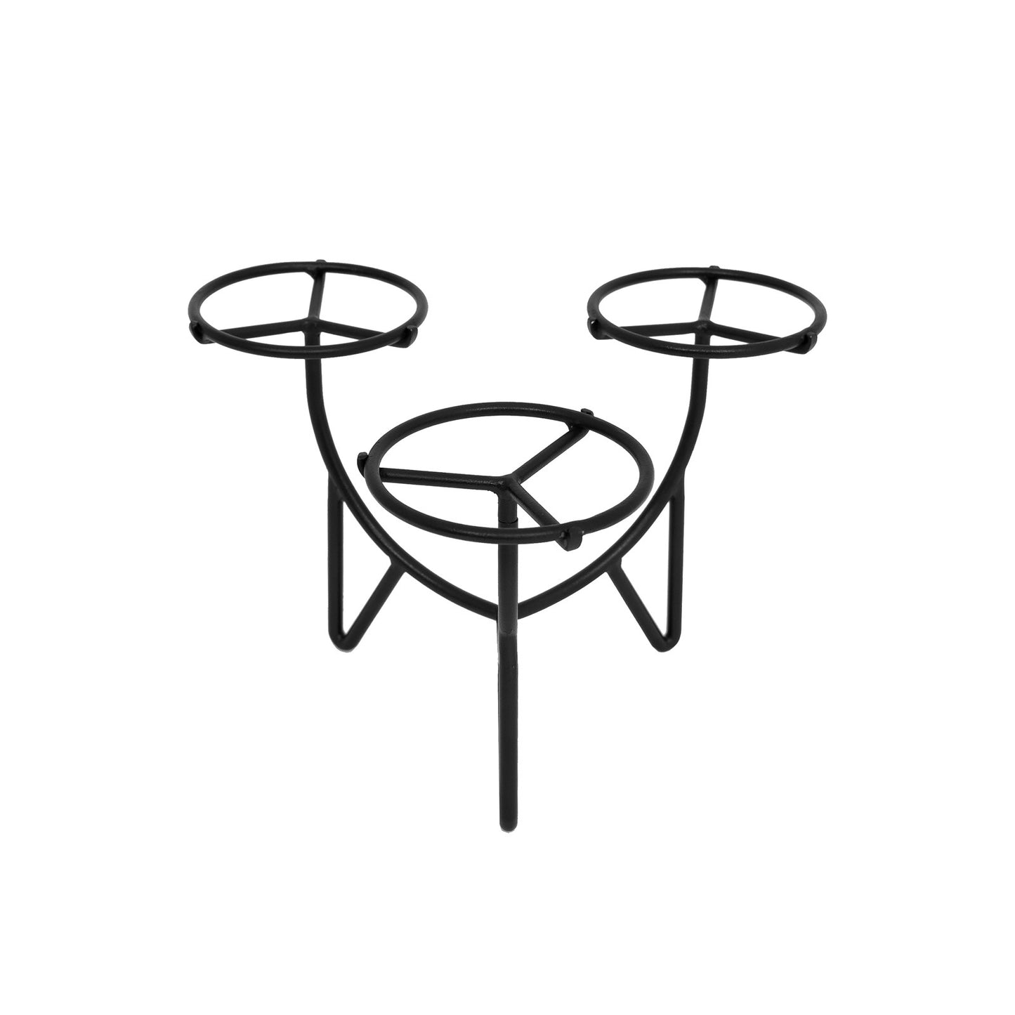 Achla Frida III Plant Stand | Mid-Century Wrought Iron Black | Tabletop Display for Small Pots | 11.5 x 11.5 x 7.75 in | Model FC-07
