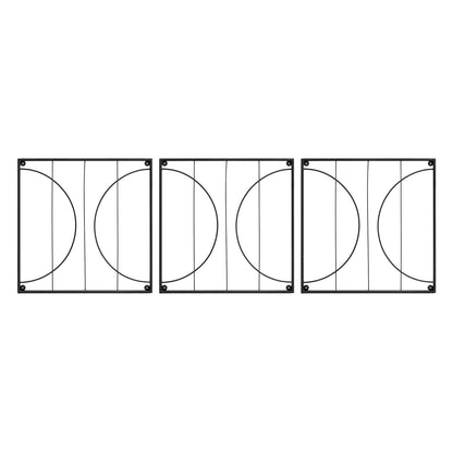 Achla Quilt Block-Circles Wall Trellis Panels (Set of 3) | Wrought Iron Black | Garden Wall & Fence Climbing Plant Support | Model FT-52C