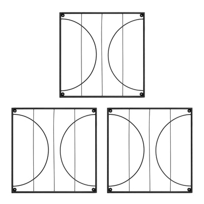 Achla Quilt Block-Circles Wall Trellis Panels (Set of 3) | Wrought Iron Black | Garden Wall & Fence Climbing Plant Support | Model FT-52C